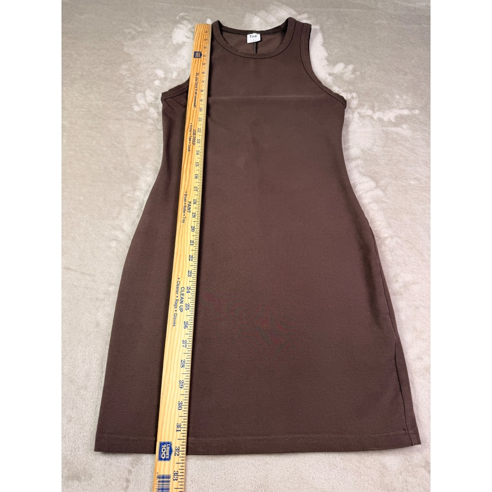Tna Aritzia Tank Mini Dress‎ Mocha Brown Sleeveless Size Medium Organic Cotton - Picture 8 of 10